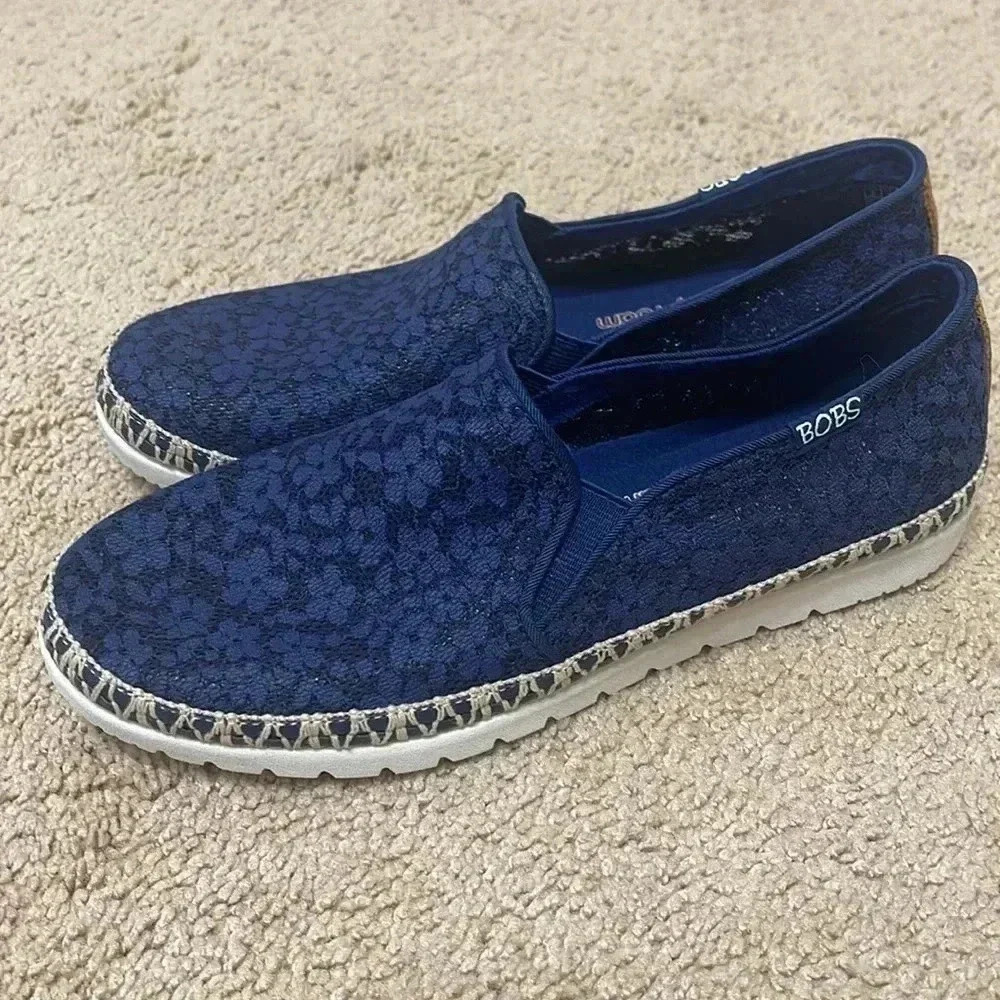 Bobs by Skechers Floral Mesh Flexpadrille 3.0 Slip Ons (Summer Fiesta) Size 6W